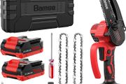 Battery chainsaw 8 Inches, Brushless motor with 2 Batteries X 2Ah, 2 chains, chain Speed electric