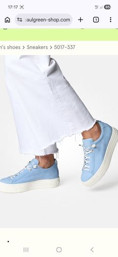 Paul Green Leather Sneakers - Light Blue - UK 6 - BNWT RRP 199