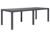 Garden Table Brown 220x90x72 cm Plastic Rattan Look