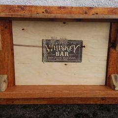 New Rustic Floating Wall Whiskey / Bar Display