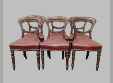 Set of 6 beautiful Victorian Mahogany dining chairs