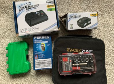 Cordless Drill, Two battery, Charger + Extra