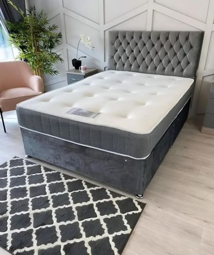 Double beds grey color