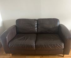Brown Leather 2 Seater Sofa