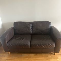 Brown Leather 2 Seater Sofa