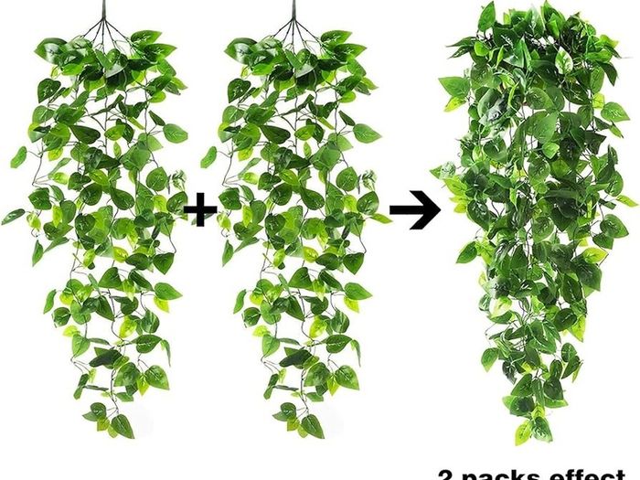 NEW SALE | 2pcs Artificial Hanging Plants 3.6ft Fake Ivy Vine Fake Ivy Leaves for Wedding Wall House Room Patio Indoor Outdoor Home Shelf Office Decor