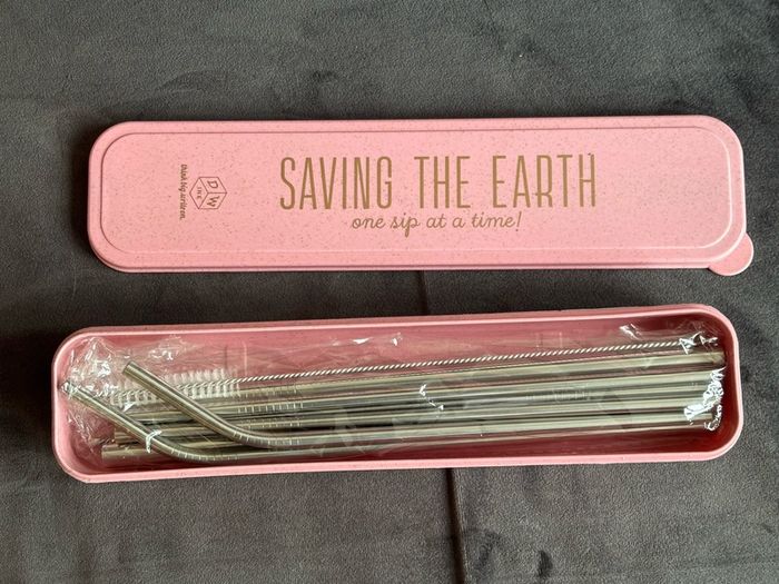 Brand New Unopened Designworks Ink Stainless Steel Straw Set