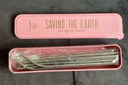 Brand New Unopened Designworks Ink Stainless Steel Straw Set