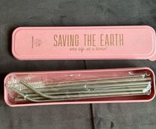 Brand New Unopened Designworks Ink Stainless Steel Straw Set