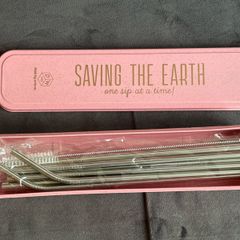 Brand New Unopened Designworks Ink Stainless Steel Straw Set