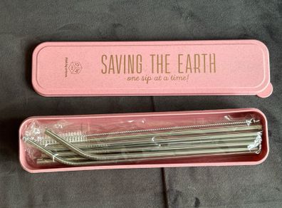 Brand New Unopened Designworks Ink Stainless Steel Straw Set
