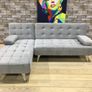 AROA XS Corner Sofa Bed, Grey velvet Image 3