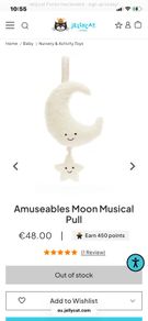 New JELLYCAT Amuseables Moon Musical Pull