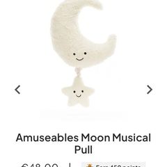 New JELLYCAT Amuseables Moon Musical Pull