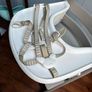 Stokke Tripp Trapp Highchair With Baby Set and tray In Grey and White Image 2