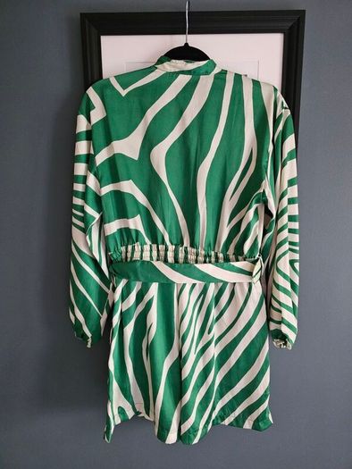 Mango Satin playsuit with belt Size M