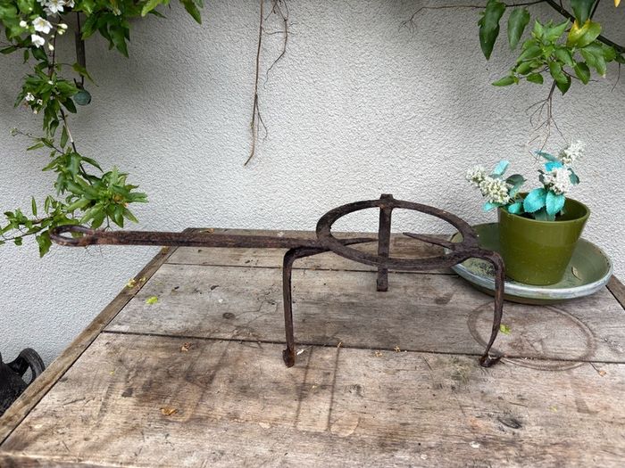 19 th Century Hand Forged wrought iron Fire Hearth Trivet