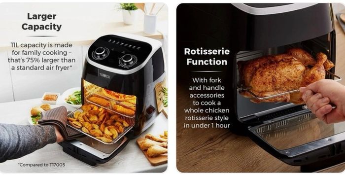 Tower T17038 11L Manual Air Fryer Oven