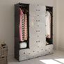 _Modular Cabinet 18 Compartments Black and White 37x146x180.5 cm Image 2