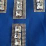 Italian designer Peruggi royal blue diamante dress straight cut 10 M  occasion wedding guest Image 2