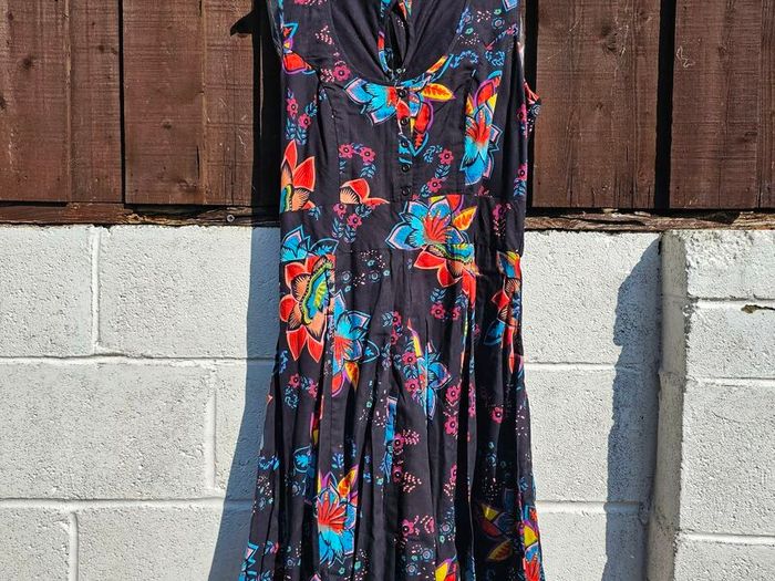 Joe Brown Black Floral Midi Dress - Size 14