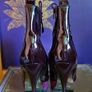 Carvela lace up burgundy patent leather and suede boots stiletto high heels 5 Image 3