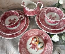 SPODE "Pink Camilla" Tea set for two