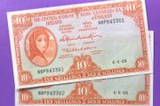 Irish ten shilling notes