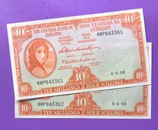 Irish ten shilling notes
