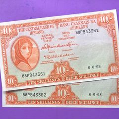 Irish ten shilling notes