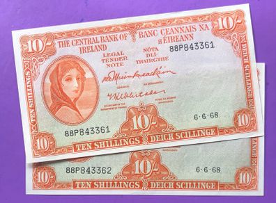 Irish ten shilling notes