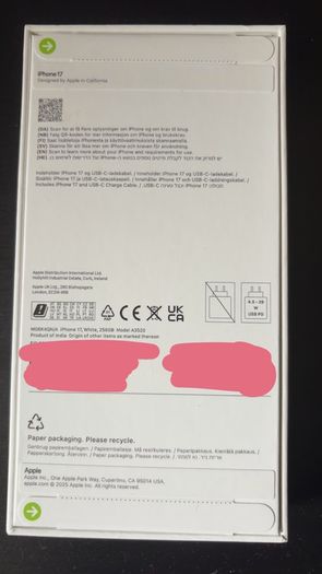 iPhone 17, White, 256GB