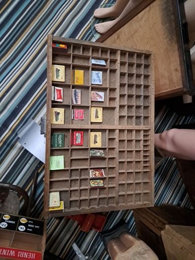 Vintage Wooden Printers Tray