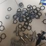 Mixed Bundle  Of  Black & Silvet Metal  Curtain  Rings. Size. Image 3