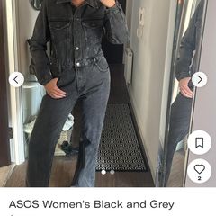Zara washed black denim boiler suit