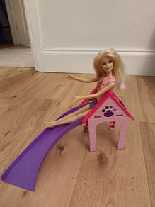 Barbie doll and slide