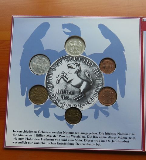 90 EURO Retail - German Silver Mark 1924 Antique coins set Weimar Republic - 1918-1933 | 89.99 euro issue price