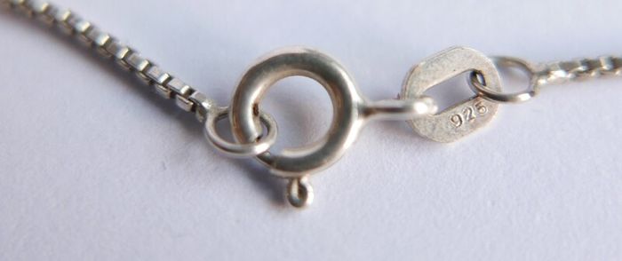 Vintage Sterling Silver 925 Drop Pendant Necklace length 18" - 4,5g