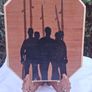 Hand Carved Wooden Pikemen Plaque and Matching Stand Image 2