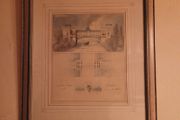 Vintage framed architectural print