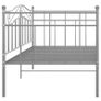 Sofa Bed Frame Grey Metal 90x200 cm Image 9