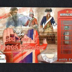 2004 Gibraltar 50 unit 300 Years of British Gibraltar (Gemplus - GEM5 (Red)) Phonecard
