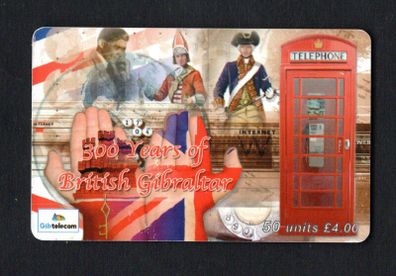 2004 Gibraltar 50 unit 300 Years of British Gibraltar (Gemplus - GEM5 (Red)) Phonecard