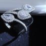 925 Sterling silver triple pear halo wrap CZ ring Image 3