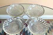 Set of 4 Vintage Pyrex Glass Shell Dishes Plates Bowls
