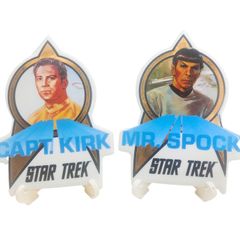 Star Trek Kirk and Spock Porcelain Trading Cards with Stands 1991 Hamilton Gifts