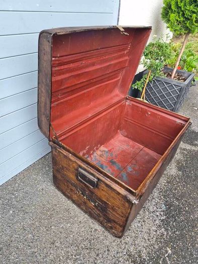 Vintage Metal Chest Trunk Box