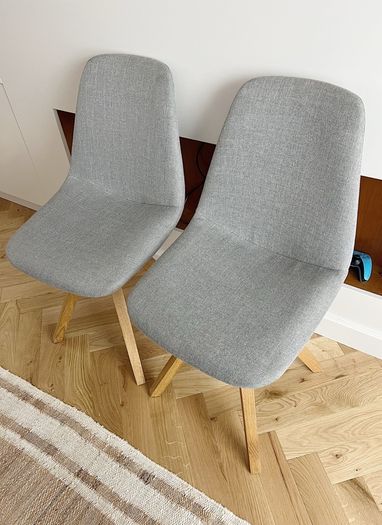 Set of 2 Grey Pyramid Chairs Fabric Seat EZ Living Interiors