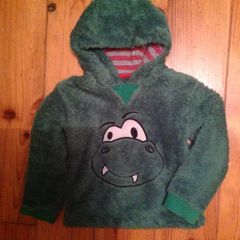 Age 2-3 Super Soft Bright Green Hooded Top