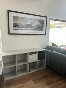 2 White Shelving Units